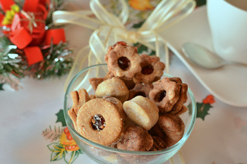 Christmas cookies decorated  on  plate