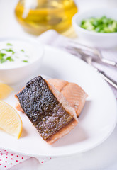 Grilled red fish fillet