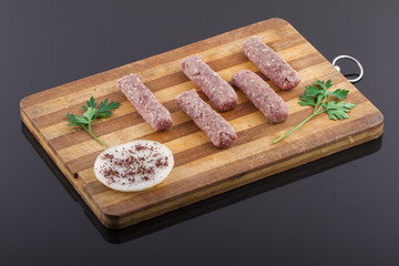 Raw Meatball serving on a plate