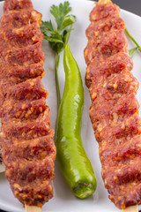Raw Turkish Traditional Sish Meat Kebab For Cook