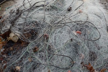 ship trawl drying on the dock