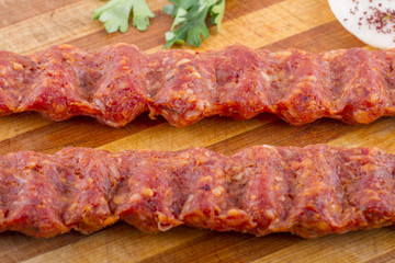 Raw Turkish Traditional Sish Meat Kebab For Cook