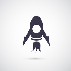 Vector rocket icon isolated on background