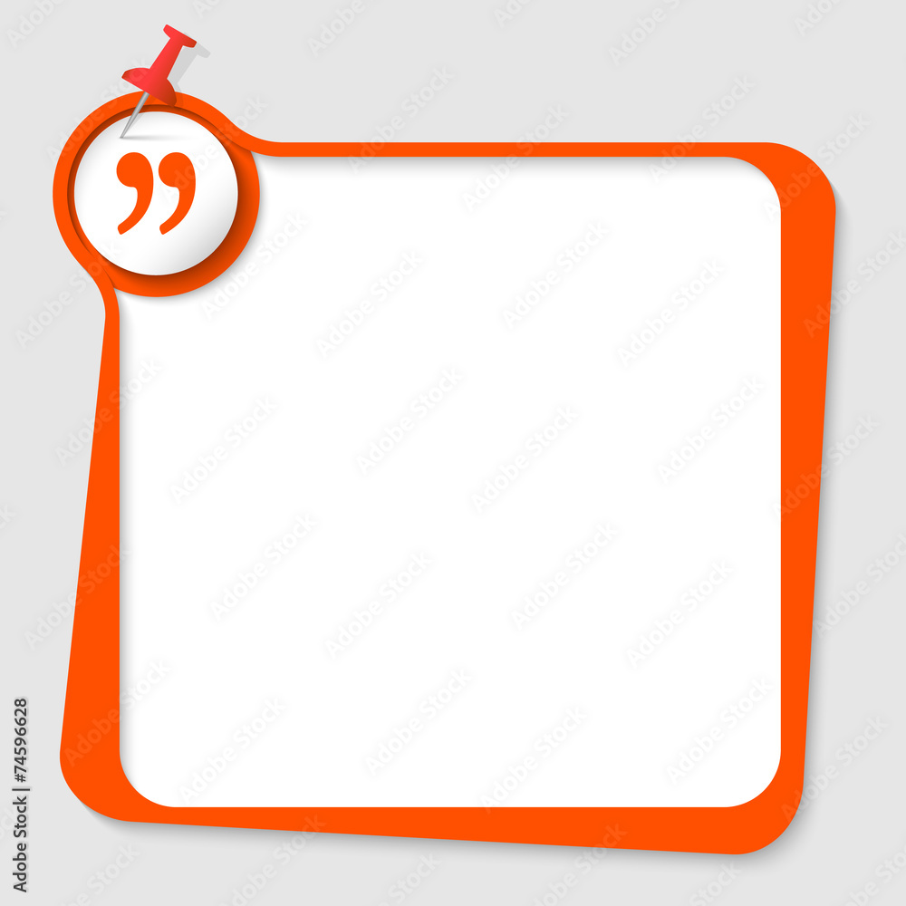 Poster text box with pushpin and quotation mark