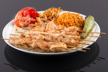 Grilled Chicken On Bamboo Skewers