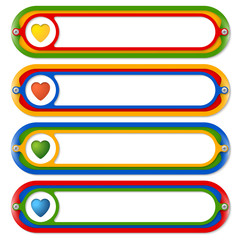 four colored frames for any text and heart