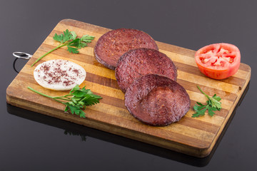 Turkish Ottoman Sausage on the Wooden Board
