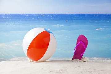beachball and flip flops