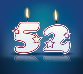 Birthday candle number 52