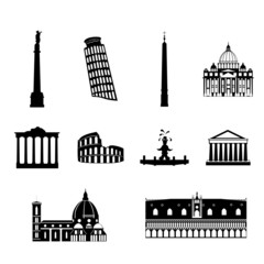 Landmarks of Italy set