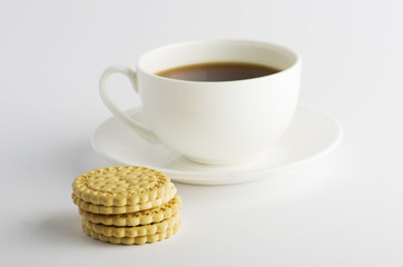 Cup of tea with cookies