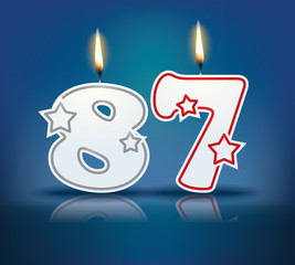 Birthday candle number 87