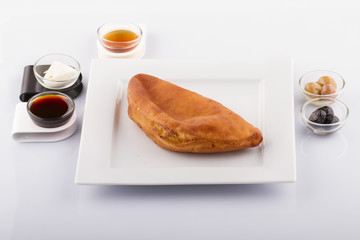 Turkish Bagel Simit with Sesame White Background