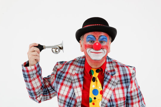 Clown mit Hupe Stock-Foto