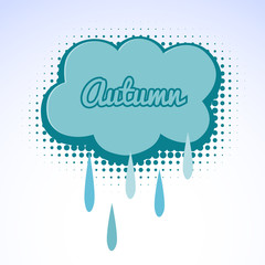 Cloud with raindrops autumn illustration