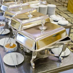 Fotobehang Buffet heated trays ready for service © art9858