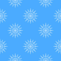 Fototapeta na wymiar Beautiful vector snowflakes seamless pattern