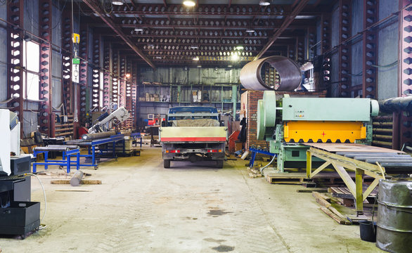 interior of storehouse and mechanical workshop