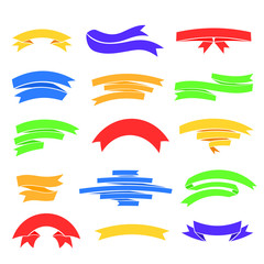 Vector colorful ribons set, isolaten on background