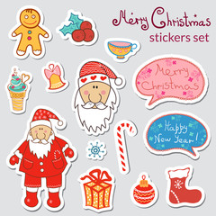Set of Christmas stickers