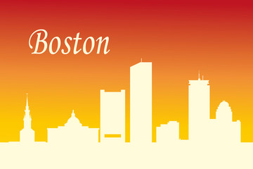 Boston city skyline silhouette background. Vector illustration