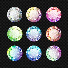 Set of gems. Diamond set
