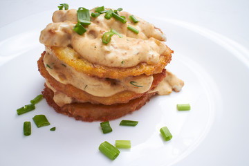 potato pancakes with sauce