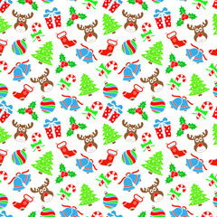 Christmas background, vector seamless pattern