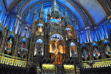 Fototapeta premium Altar of Montreal Notre-Dame Basilica, Montreal, Quebec