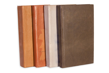 stack of Old books isolated on white