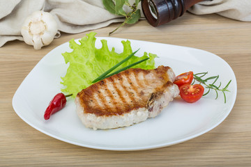Grilled pork steak