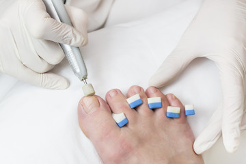 process of pedicure a t beauty salon