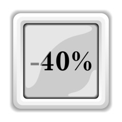 40 percent discount icon
