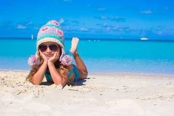 Portrait of smiling little girl enjoy summer vacation