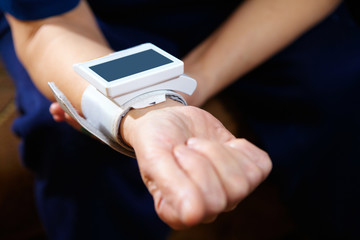 Blood pressure measuring.