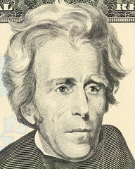 Macro portrait of President Andrew Jackson