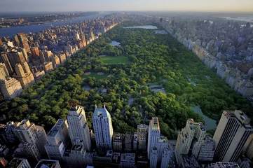 Photo sur Plexiglas Central Park Vue aérienne de Central Park, Manhattan, New York   Le parc est entouré