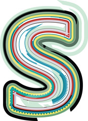 Abstract colorful Letter S