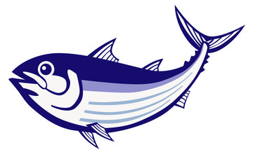 カツオのイラスト　左向き