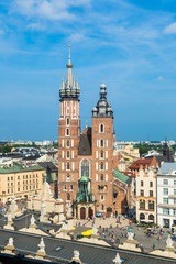 Fototapeta na wymiar St. Mary's Church in a historical part of Krakow