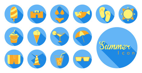 Set of summer vacation icon symbol