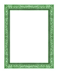 vintage green frame isolated on white background, with clipping