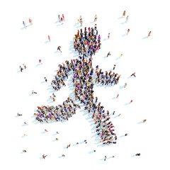 People in the form of a running man.