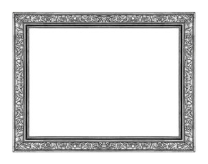 vintage gray frame isolated on white background, with clipping p
