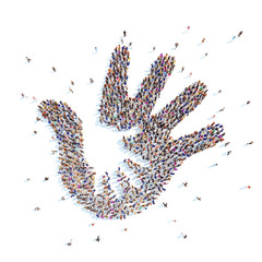 People in the form of a hand.