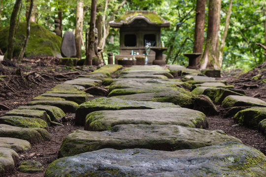 Stony Slabs Leading To Shinto Shrine