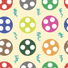 Seamless texture with circles and curls