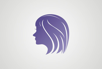 Woman Hair style Silhouette logo vector