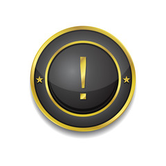 Alert Sign Gold Square Button Icon