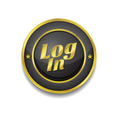 log In Gold Vector Icon Button